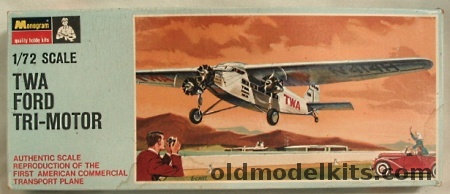 Monogram 1/77 TWA Ford Tri-Motor  Blue Box Issue, PA161-100 plastic model kit